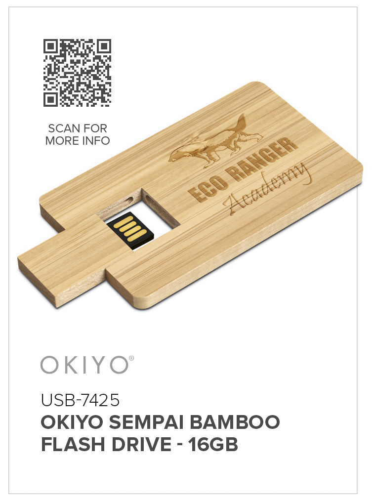 USB-7425 - Okiyo Sempai Bamboo Flash Drive - 16GB - Catalogue Image